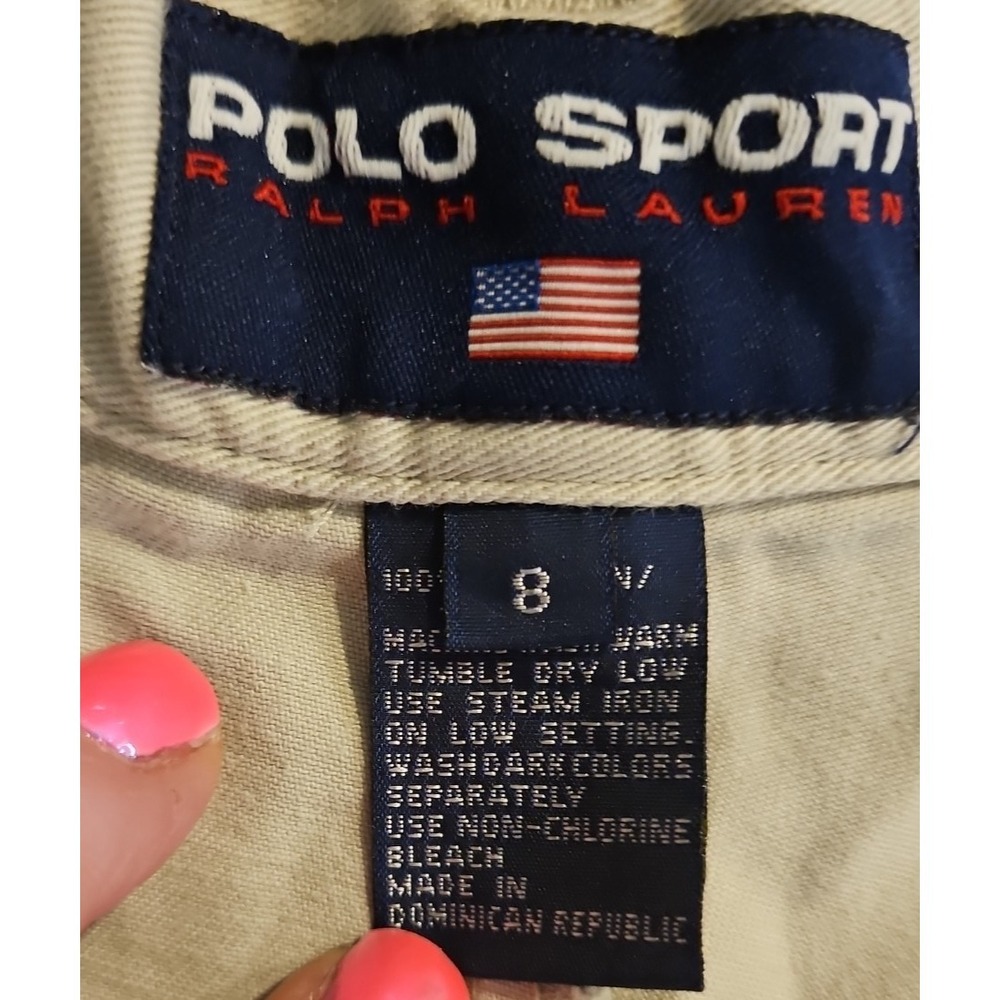 Vtg Polo Ralph Lauren Hi Rise Khaki Shorts Women 8 Cotton Twill Pleated #687 - Picture 4 of 10